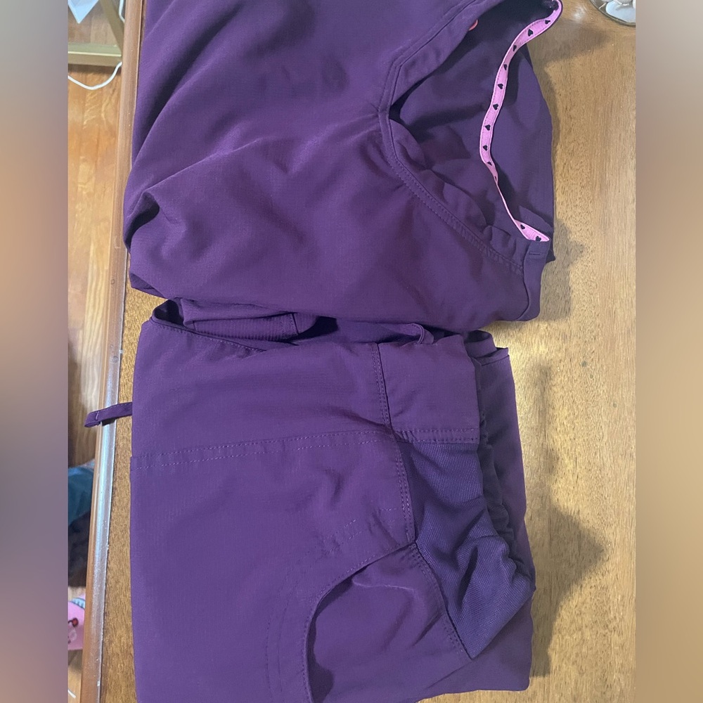 Heart Soul Purple Scrub Set